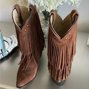 Wisteria Snip Toe Fringe Boot by Smoky Mountain